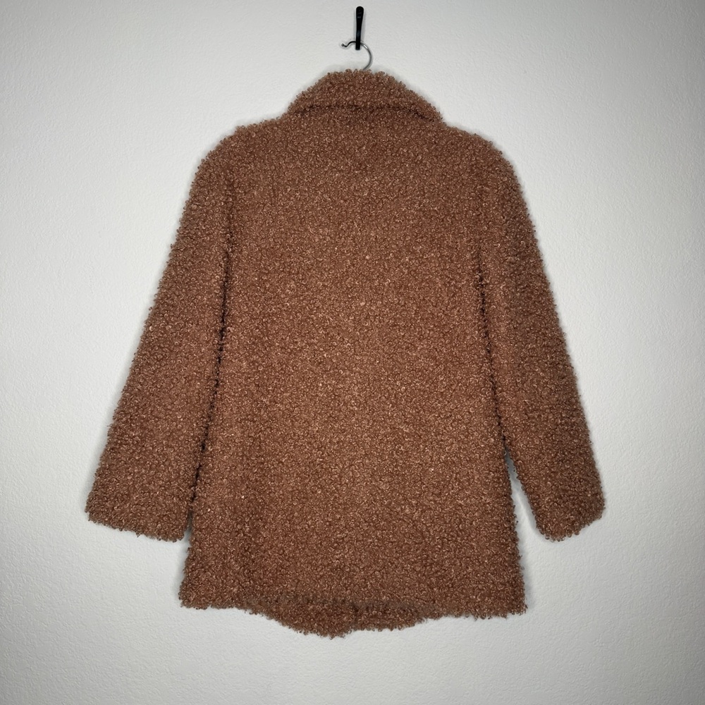 Shaci Coat Teddy Camel Brown Faux Fur Spread Collar Pockets Lined Size S - Picture 4 of 7